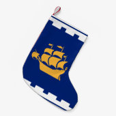 Weihnachtsstrümpfe mit Flagge von Quebec City (Vorderansicht (hängend))