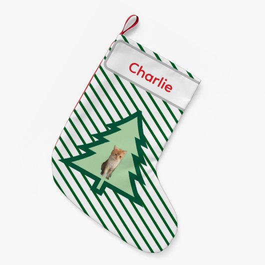 Weihnachtsstrümpfe mit Foto und Namen (Vorderansicht (hängend))