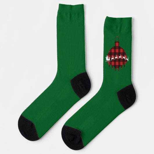 Weihnachtsstrümpfe mit Santa Claus Schmuck Socken (Linkes Detail)