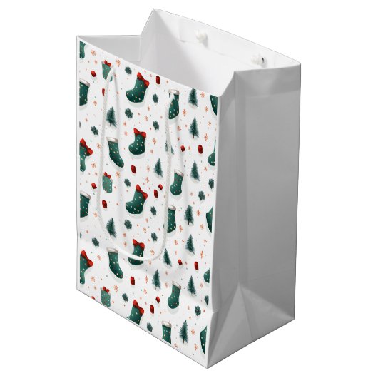 WeihnachtsStrümpfe Mittlere Geschenktüte (Vorderseite Schrägansicht)