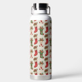 Weihnachtsstrümpfe Nahtloses Muster Trinkflasche (Rückseite)