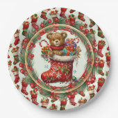 Weihnachtsstrümpfe Pappteller (Vorderseite)