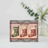 Weihnachtsstrümpfe Postkarte (Stehend Vorderseite)