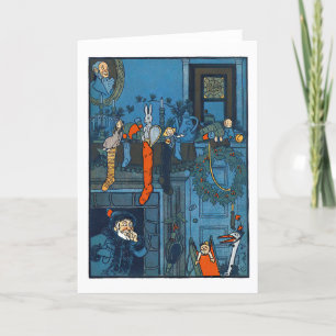 Weihnachtsstrümpfe Retro Vintage Urlaub Feiertagskarte