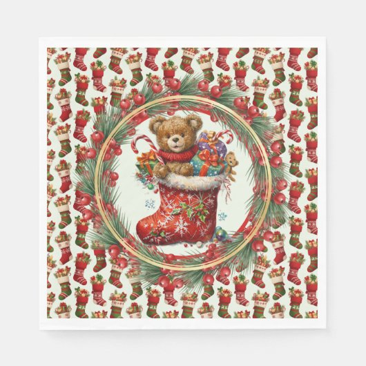 Weihnachtsstrümpfe Serviette (Vorderseite)