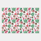 Weihnachtsstrümpfe und Symbole Geschenkpapier Set (Vorderseite)