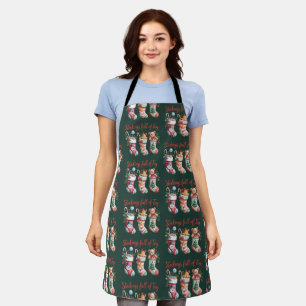 Weihnachtsstrümpfe voller Freude Ferien Preppy  Schürze