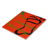 WeihnachtsStrumpflogo Fliese/trivet Fliese (Seite)