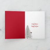 Weihnachtsstuhl mit Poinsettia im Fenster Karte (Innenseite)