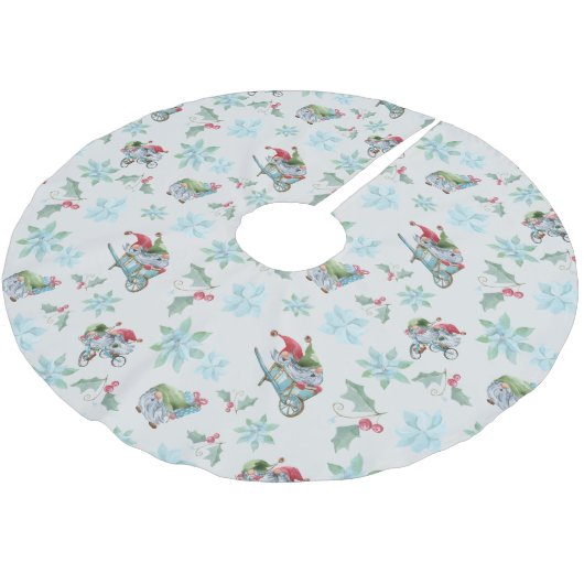 Weihnachtsstürme im Spiel Polyester Weihnachtsbaumdecke (Schrägansicht)