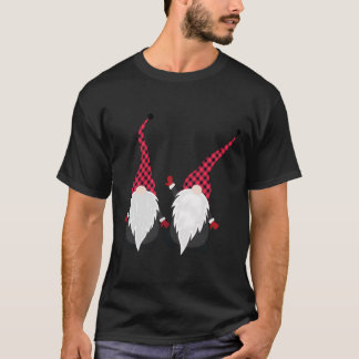 Weihnachtsstürme in Rot Karierten zwei Gnomes Desi T-Shirt