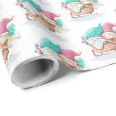 Weihnachtsstürme in Schlitten Geschenkpapier (Rolleneckpunkt)