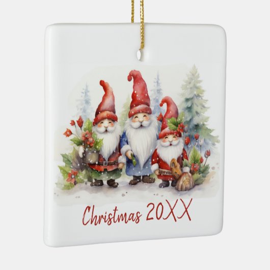 Weihnachtsstürme in Schneeflocken Keramikornament (Rechts)