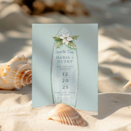 Weihnachtssurfboard | Winter Beach Save the Date