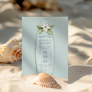 Weihnachtssurfboard   Winter Beach Save the Date