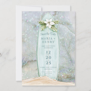 Weihnachtssurfboard   Winter Beach Save the Date