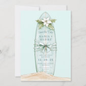 Weihnachtssurfboard | Winter Beach Save the Date (Vorderseite)