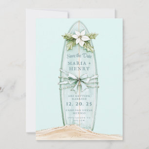 Weihnachtssurfboard   Winter Beach Save the Date