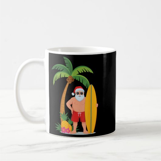 Weihnachtssurfen Santa Beach Ne Ferien Surfen Kaffeetasse (Links)