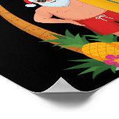 Weihnachtssurfen Santa Beach Ne Ferien Surfen Poster (Ecke)