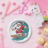 Weihnachtssurfen Weihnachten Weihnachtsfeiertag Pappteller (Party)