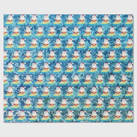 Weihnachtssurfen Weihnachten Weihnachtsfest Geschenkpapier (Flach)