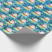 Weihnachtssurfen Weihnachten Weihnachtsfest Geschenkpapier (Ecke)