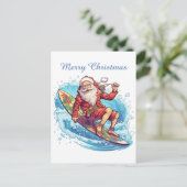 Weihnachtssurfen Weihnachtsfeiertag Weihnachtsschr Feiertagspostkarte (Stehend Vorderseite)