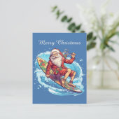Weihnachtssurfen Weihnachtsfeiertag Weihnachtsschr Feiertagspostkarte (Stehend Vorderseite)