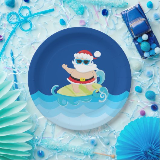 Weihnachtssurfen Weihnachtsfest Pappteller (Party)