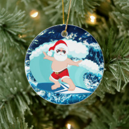 Weihnachtssurfen Weihnachtsfest Sentiment Keramik Ornament