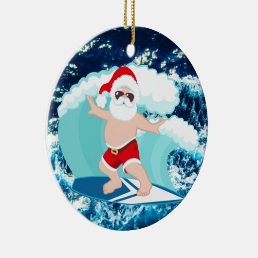 Weihnachtssurfen Weihnachtsfest Sentiment Keramik Ornament (Rechts)