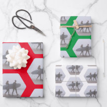 Weihnachtssurfer Couple Red White Green 