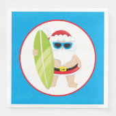 Weihnachtssurfer Weihnachtsfest Serviette (Vorderseite)