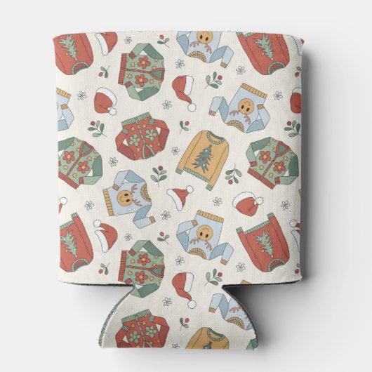 Weihnachtssüße und Hattern Muster Dosenkühler (Rückseite)