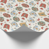 Weihnachtssüße und Hattern Muster Geschenkpapier (Ecke)