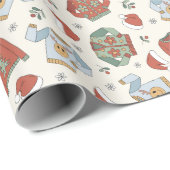 Weihnachtssüße und Hattern Muster Geschenkpapier (Rolleneckpunkt)