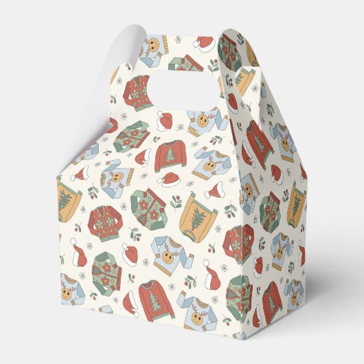 Weihnachtssüße und Hattern Muster Geschenkschachtel (Rückseite)