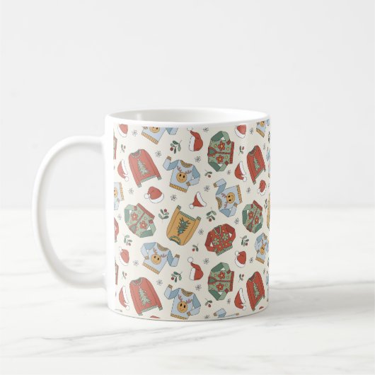 Weihnachtssüße und Hattern Muster Kaffeetasse (Links)