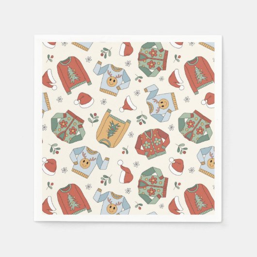 Weihnachtssüße und Hattern Muster Serviette (Vorderseite)