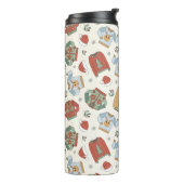 Weihnachtssüße und Hattern Muster Thermosbecher (Nach links gedreht)