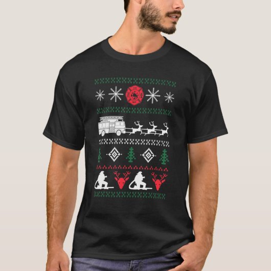 Weihnachtssüßer für einen Feuerwehrmann T-Shirt (Vorderseite)