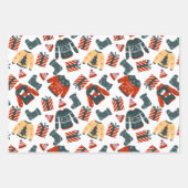 Weihnachtssüßer in Weiß, Rot und Grün Geschenkpapier Set (Vorderseite 3)