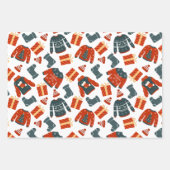 Weihnachtssüßer in Weiß, Rot und Grün Geschenkpapier Set (Vorderseite)