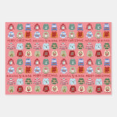 Weihnachtssüßer mit koreanischem & englischem Gruß Geschenkpapier Set (Vorderseite 3)