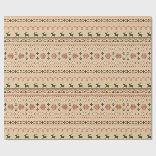 Weihnachtssüßer-Rentiermuster Geschenkpapier (Flach)