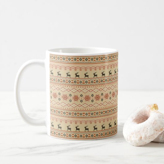 Weihnachtssüßer-Rentiermuster Kaffeetasse (Mit Donut)