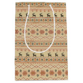 Weihnachtssüßer-Rentiermuster Mittlere Geschenktüte (Vorderseite)