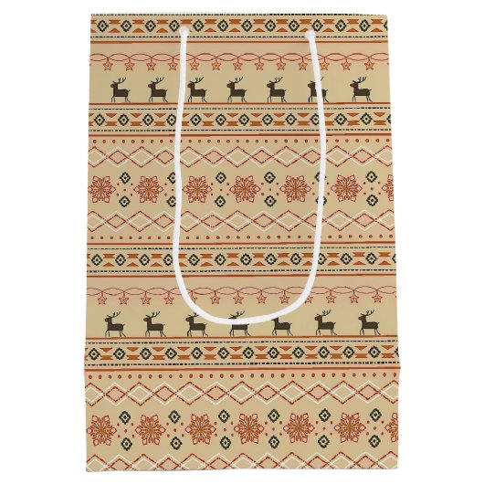 Weihnachtssüßer-Rentiermuster Mittlere Geschenktüte (Rückseite)