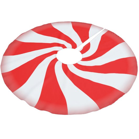 Weihnachtssüßigkeits-Pfefferminz Polyester Weihnachtsbaumdecke (Schrägansicht)